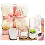 Breast Cancer Survivor Gifts for Women-Chemo Survivor, Ovarian, Breast Cance Awareness Gift-Cance Survivor Gift- 12ozTumbler, Blanket, Cancer Fighter Sock,Candle,Silk Sleep Mask