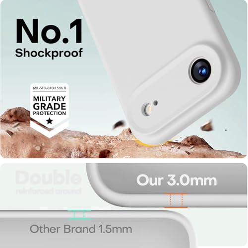 Image of LOVE 3000 Designed for iPhone Air Case, Premium Silicone [Compatible with Magsafe][Soft Anti-Scratch Microfiber Lining] Shockproof Protective Phone Case for Men Women 6.5 inch, White