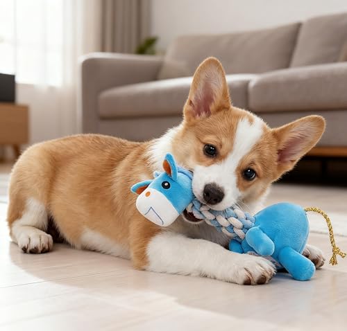 Juguete de Peluche Burro con Cuerda Trenzada para Perros miniatura 5