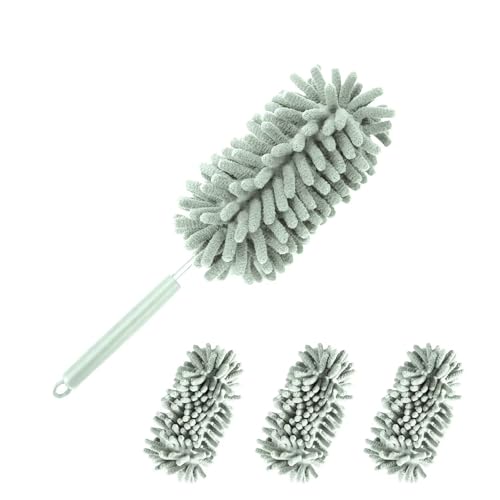 Image of 4Pcs Reusable Microfiber dusters Refills Microfiber Duster for Cleaning extendable Pole Duster Washable Damp Duster Bendable Dry Dusters with Extension Handle Pole Supplies