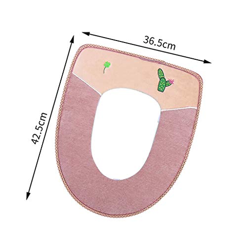 Xinxinchaoshi WC Sitzbezüge WC-Sitzkissen Eindickung Velvet Stitching Stickerei WC-Sitz Warm Kissen WC-Sitz WC Waschmaschine WC-Sitzkissen Toilettensitzabdeckung – Bild 3