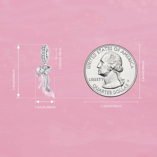 Image of Ballet Charm 925 Sterling Silver Dancer Shoes Anniversary Heart Pendant Family Birthstone Mom Dangle for Pandora Charm Bracelet