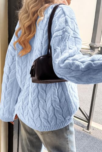 Cicy Bell Womens Oversized Cable Knit Sweaters Long Sleeve Chunky Pullover — view 4