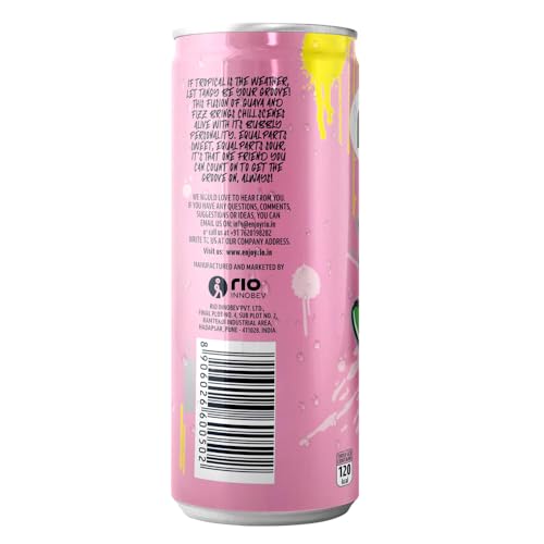 Image of Rio Pink Guava Fruit Drink Can | Soft Drink | Exotic Fruit Juice + Fizz | Rich In Vitamin C and Honey | Pack of 24 | 250 ml