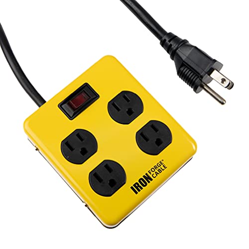 Iron Forge Cable 4 Outlet Heavy Duty Surge Protector Power Strip with Built-in Circuit Breaker...