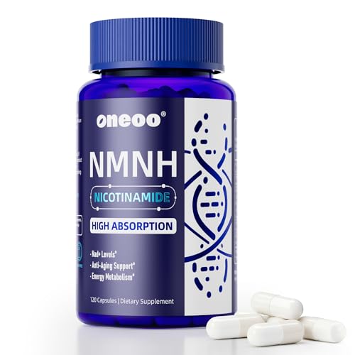 Oneoo NMNH Supplement with NAD Supplement Maximum Potency with Resveratrol & Pterostilbene CoQ10 & Black Pepper for Cellular Energy Anti-Aging Support Sirtuin Activation & Methylation Support 120