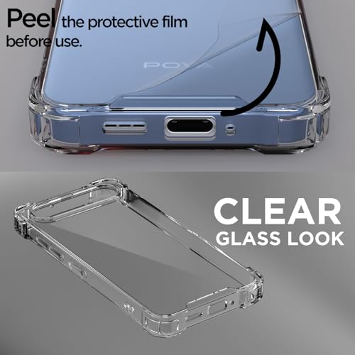 Image of Pikkme Back Cover for Tecno Pova Slim 5G PC + TPU Clear Transparent Raised Edges Shockproof Protective Phone Bumper Case(Transparent)