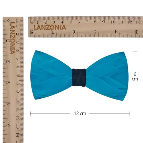 Image of Feather Bow Ties for Men Original Luxury Elegant Wedding Bow Tie Pre-Tied Handmade Mens Bowties for Tuxedo