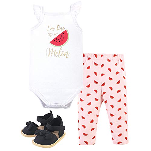 Image of Little Treasure Unisex Baby Cotton Bodysuit, Pant and Shoe Set