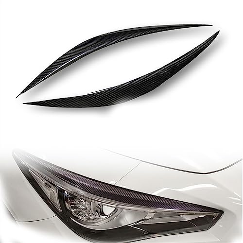 Autocollants pour paupières de phares en fibre de carbone pour Infiniti Q50 2014-2020 (2 pièces)