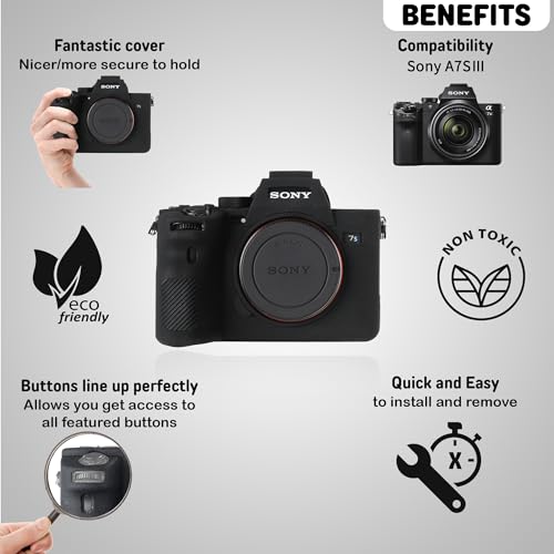 Funda para cámara Sony A7SIII negra de silicona protectora miniatura 3