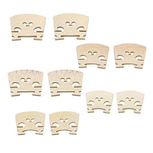 Hordion 10 Pcs 5 Sizes Maple Violin Bridge Tool (1/8, 1/4, 1/2, 3/4, 4/4)