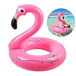 Giant Pink Flamingo Pool Float for Adults Ninonly 47" Tall Inflatable Flamingo Swim Ring, Thick PVC Adult Swimming Rubber Ring for Summer Beach Parties, Lake Vacations & Pool Lounging (Ages 14+)