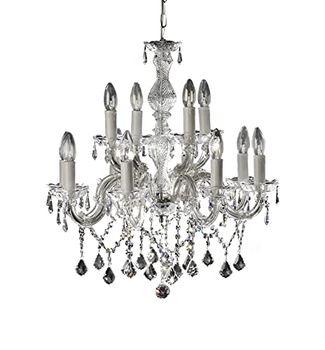 Kronleuchter 12-armig Ø60cm silber Kristallglas TRAUMKRISTALL© Cover