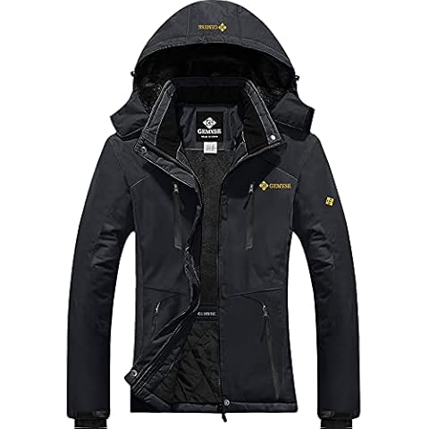 GEMYSE Women's Winter Waterproof Ski Jacket Mountain Windproof Fleece Coat with Hood (Black 06,M) Cover