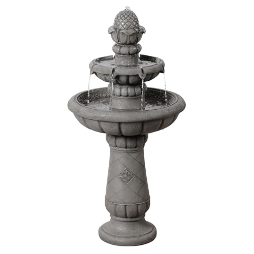 Bebedero de pájaros cuenco poco profundo Teamson Home flujo suave 99cm 8
