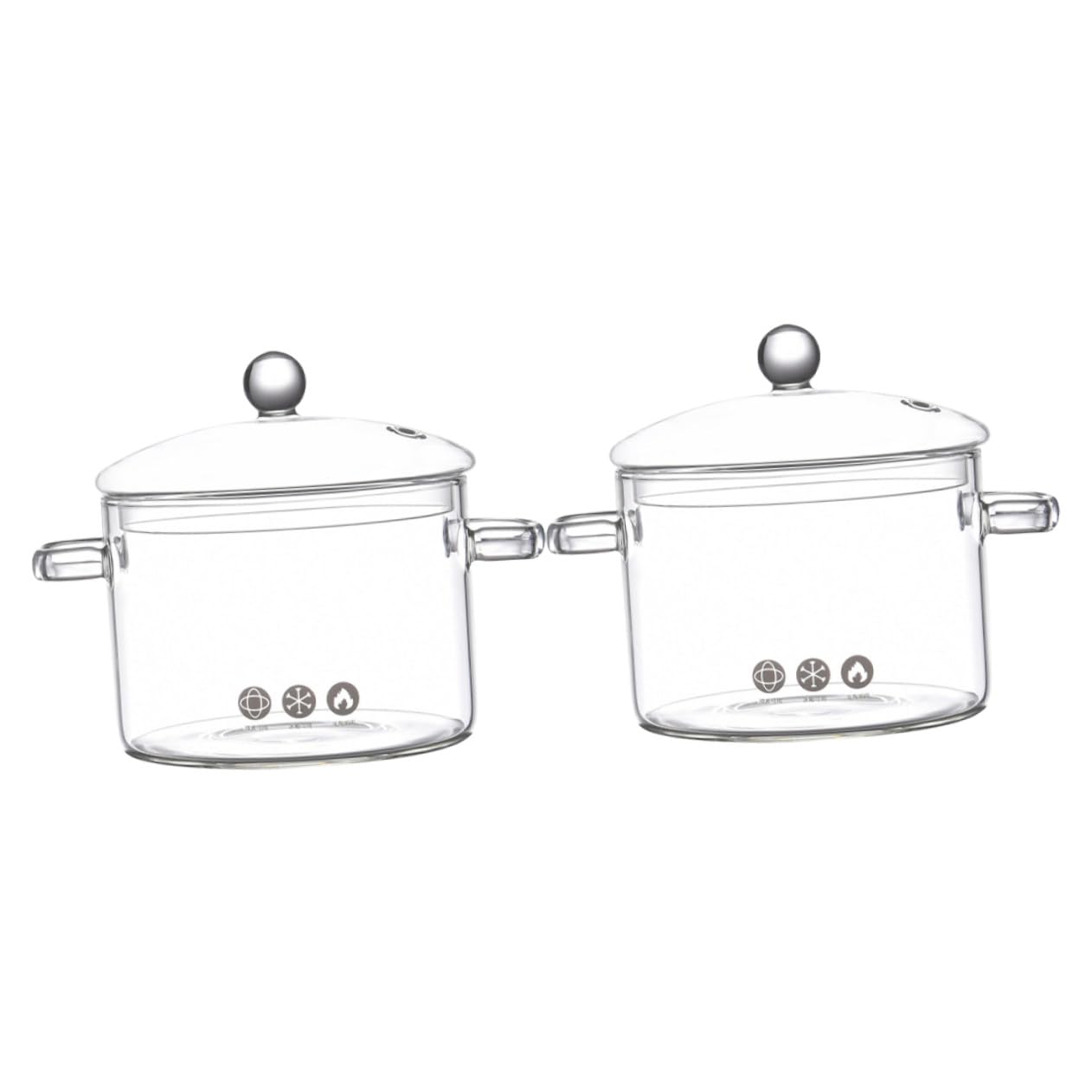 2 Stück Teiliges Hitzebeständiges Glas eintopfset Transparent Kochfester Borosilikat glas topf für Instant nudeln und Suppen Spülmaschinenfreundliches Küchenkochgeschirr