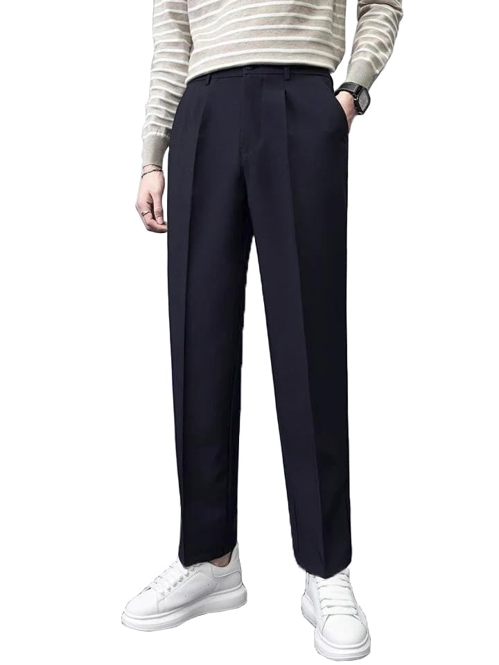 RAGZO Navy Blue Slim FIt Formal Pants for Men | Office Wear Pants for Men_90086e (B0D6GQS6PW) Amazon Price History, Amazon Price Tracker