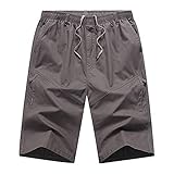 bermudas elasticas hombre Multibolsillo: dos bolsillos delanteros, dos bolsillos laterales con cremallera, un bolsillo trasero con botón para guardar artículos, lo que proporciona más espacio de seguridad para el teléfono móvil, llaves, carteras, tarjetas de crédito, etc.