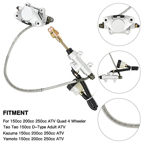FVRITO Rear Foot Disc Hydraulic Brake Master Cylinder Caliper Assembly for 150cc 200cc 250cc Taotao Coolster Roketa Vitacci Peace SunL RPS Icebear Chinese Go Kart ATV Quad 4 Wheeler Dune Buggy by FVRITO - Image 4
