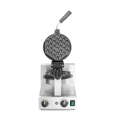 HENDI Bubble-Waffeleisen, drehbare Waffeleisen, mit Tropfschale, Temperaturbereich: 50° bis 210°C, Telfon Antihaftbeschichtung, Waffelmaker, 220-240V/1500W, 255x560x(H)318mm, Edelstahl – Bild 3