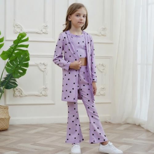 Image of Tween Girls Clothes 2 Piece Long Sleeve Top + Denim Cargo Pants, Teen Girls Fall Clothing Set, Sizes 5-12 Years