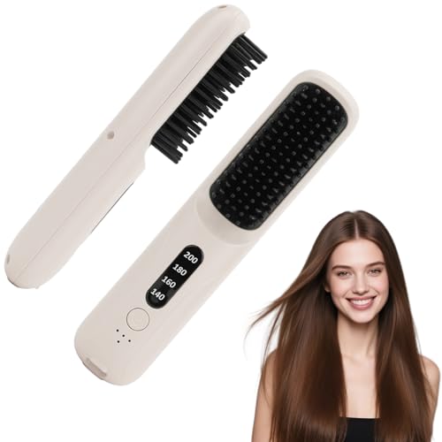 Cepillo alisador de cabello portátil inalámbrico miniatura 1