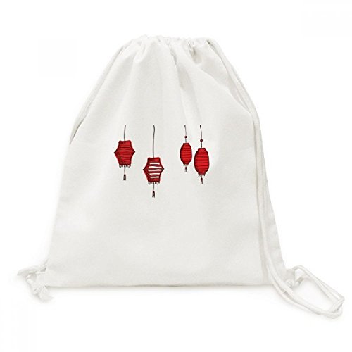 Sac cordon toile voyage imprimé lanterne rouge coq pour bagage cabine et sport