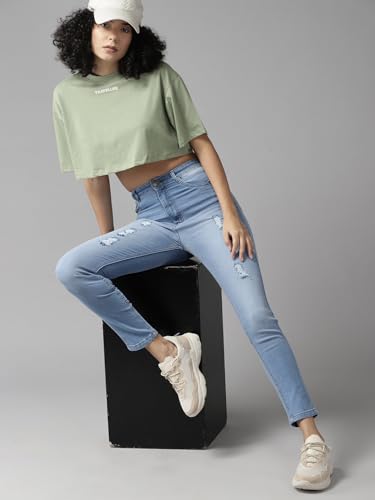 Image of GUTI Womens High Rise Crop Length Jeans()