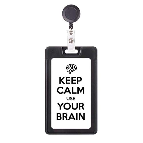 Étui rétractable Keep Calm And Use Your Brain - Protège-badge avec enrouleur