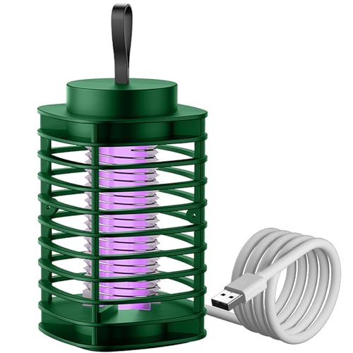 Lámpara Antimosquitos Electrico, 2025 New Lampara Antimosquitos Interior, Atrapa Mosquitos con LED, IPX4 Impermeable, Area Efectiva 80-140m² para Interior y Exterior (Verde)