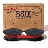 BICHROME — NOIR POUR LE TEXTE PRINCIPAL, ROUGE POUR LES CORRECTIONS ET LA COMPTABILITÉ: La configuration classique noir-rouge, avec laquelle des générations de secrétaires, comptables et correcteurs ont travaillé. Sur une Triumph Tippa, il suffit d'appuyer sur la touche d'inversion de couleur — et la bande inférieure du ruban met l'essentiel en rouge.