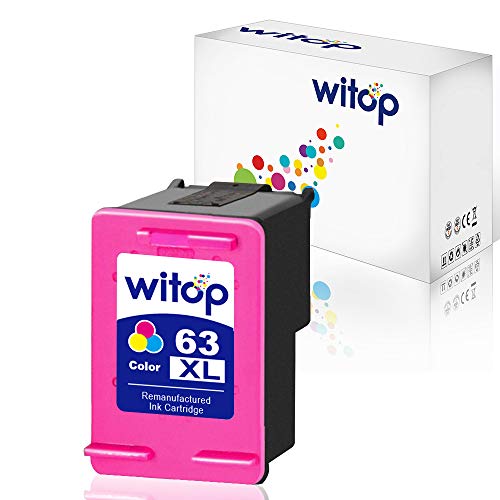 Witop Remanufactured Ink Cartridge Replacement for HP 63XL 63 XL High Yield Compatible with Envy 4520 4512 4516 Officeje 3830 3833 4655 Deskjet 1112 2130 3630 3633 3634 Printer (Tri-Color)