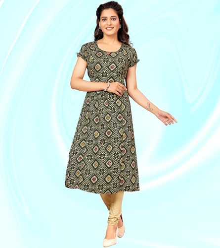 Image of RITIJYA Maternitywear Poly Viscose Straight Feeding Kurtis for Women with Zip | Maternity Dress for Nursing & Pregnancy (9089 40,Energetic Green)