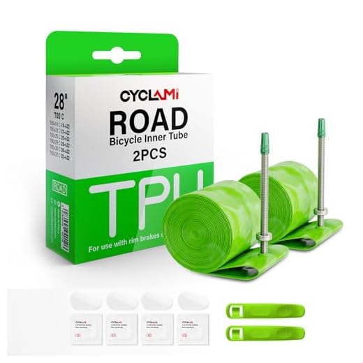CYCLAMI Cámara Bicicleta Carretera 700C x 23/25/28/30/32c,Pack de 1/2 Tubos de TPU Camaras de Aire 700, Ultraligero de 38g Camara Bici, válvula de Metal FV: 45/60/80 mm (2P-FV80MM)
