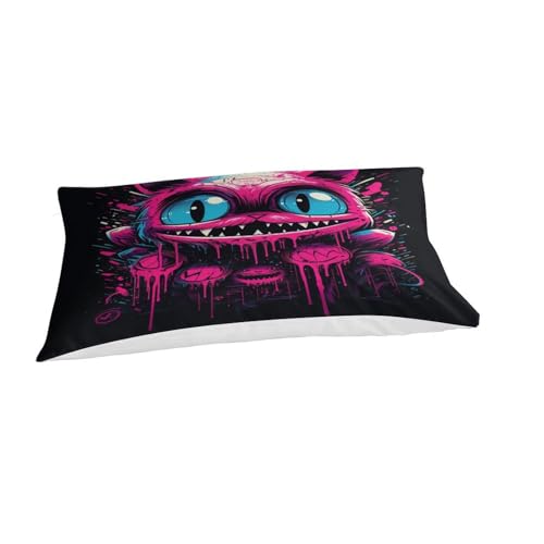 Parure de lit chat dessin animé 135x200 microfibre graffiti - 5