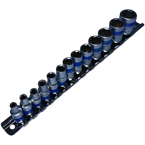 Aerzetix: Satz von 13 Steckschlüssel Sechskant Nuss 1/4 Beinhaltet: 4 mm, 4,5 mm, 5 mm, 5,5 mm, 6mm, 7mm, 8mm, 9mm, 10mm, 11mm, 12mm, 13mm, 14mm.