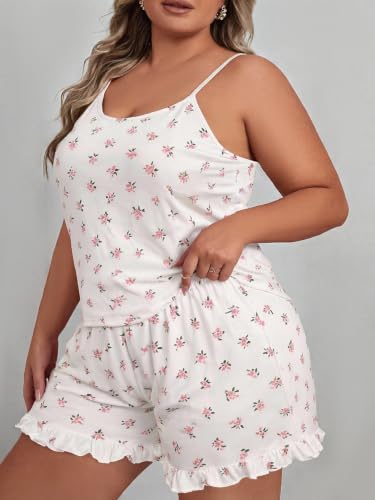 Image of SOLY HUX Women's Plus Size Pajama Set Cute Cartoon Print Sleepwear