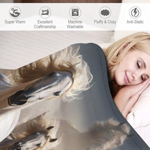 Couverture cheval douce et chaude lavable en machine pour lit enfant