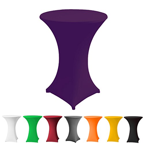 Babat Funda elástica para mesa alta en color morado y diámetro 80-85 para mesa de bistró/mesa alta