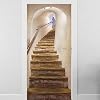 Sticker Mural Porte Trompe L'Oeil 83x205 Cm - Décoration Autocollant Étagère Réaliste