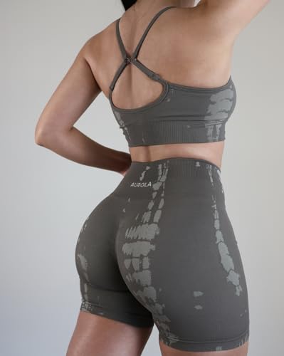 Image of AUROLA Serpent Seamless Sports Bras for Women,Backless Padded Strappy Workout Gym Yoga Crop Tops