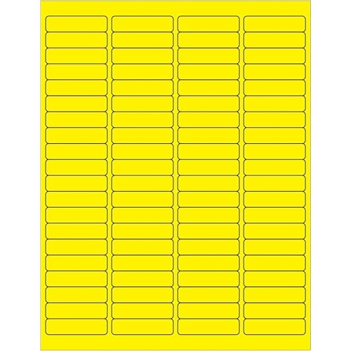 Tape Logic 1 15/16 x 1/2 Fluorescent Yellow Rectangle Laser Labels