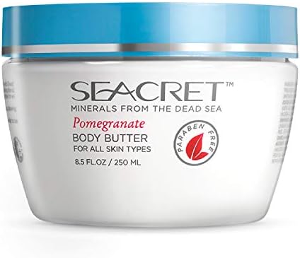 SEACRET Body Butter - A Rich Body Moisturizer Cream with Shea Butter, Cocoa Butter, Vitamins E & C and Dead Sea Minerals, Pomegranate scent, 8.5 FL. OZ