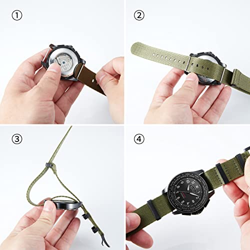Image of BINLUN Nylon Watch Band Thick G10 Premium Ballistic Nylon Multicolor Replacement Watch Straps with Silver /Black Stainless Steel Buckle for Men Women 18mm 20mm 22mm 24mm