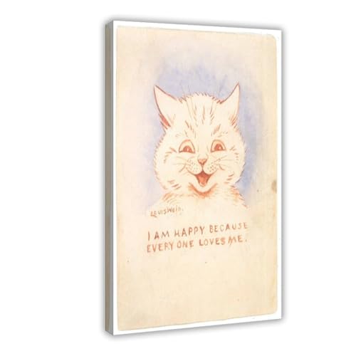 Louis Wain Cat Art Toile Déco Salon Cadre Suspendu 50x76