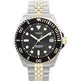 Timex Men's Harborside Coast 40mm Watch - Two-Tone Bracelet Black Dial Two-Tone Case