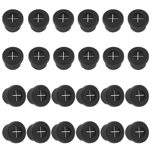 MOROBOR 24 Pcs Rubber Cable Cord Grommet, Mini Cord Hider Wire Hole Cover Pass Through Flexible Management Kit for Speakers Mounted TVs Desks Wire Organizer