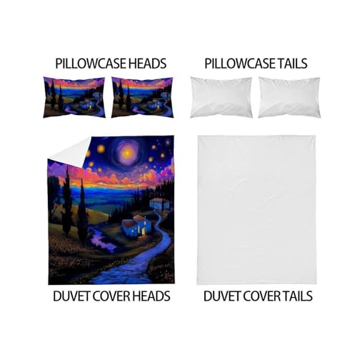 Housse de couette 3 pièces sur le thème de l'espace en microfibre douce - 4