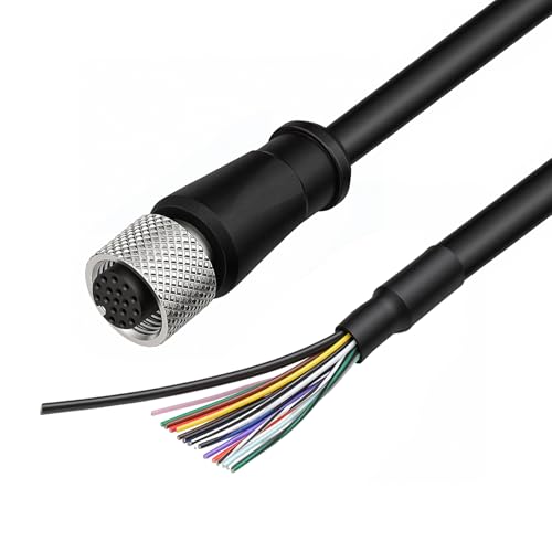 Câble blindé M12 17 broches femelle pour stopper les pertes de signal de capteur